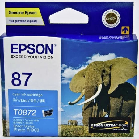 Epson T0872 C13T087290 Cyan Genuine Ink Cartridge 915 Prints