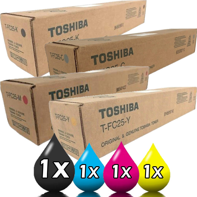 4 Pack Genuine Toshiba 2040-4540C TFC25 Toner Set [1BK,1C,1M,1Y]