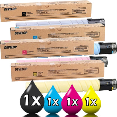 Genuine 4 Pack Develop Ineo TN328 Toner Cartridge Value Pack [1BK+1C+1M+1Y]