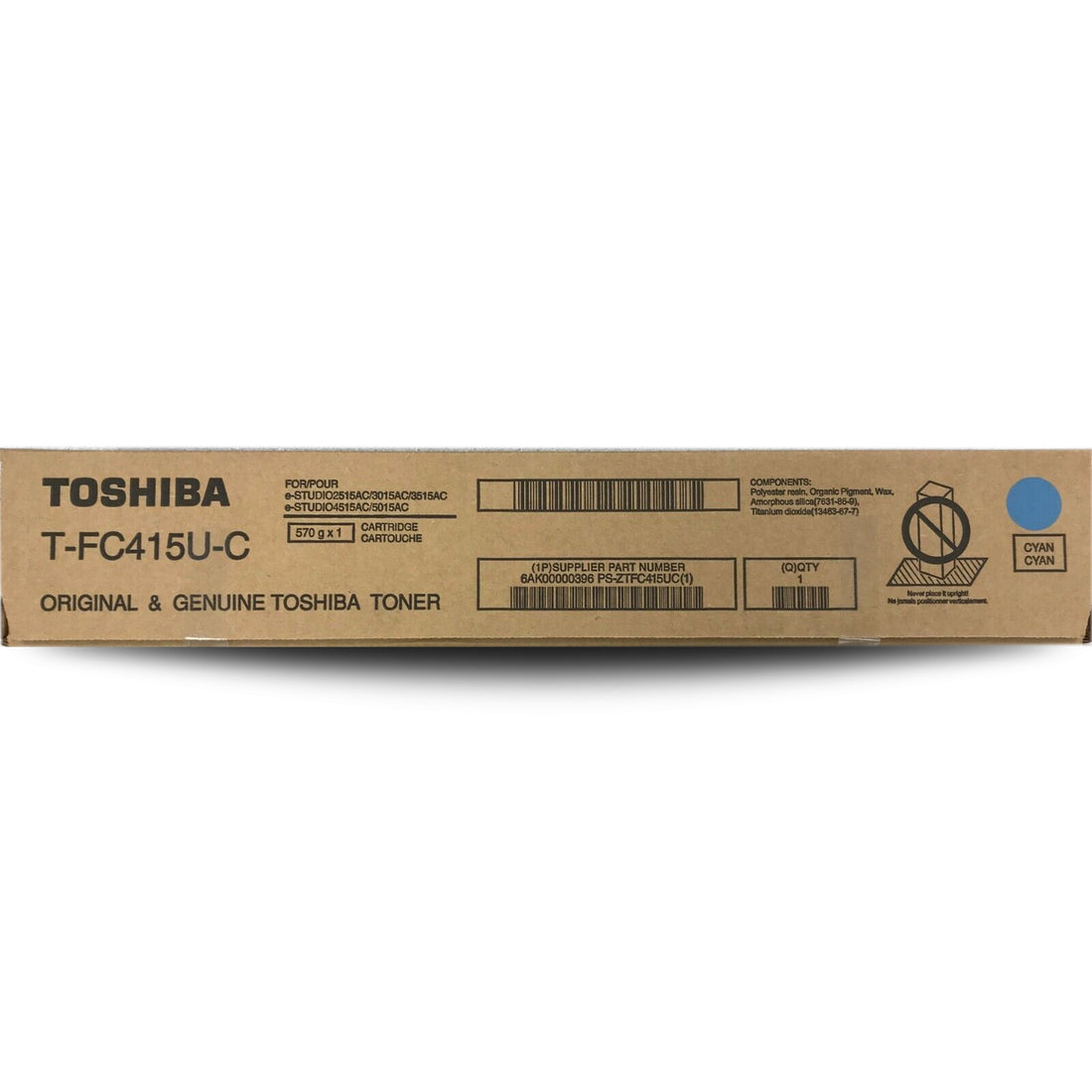 Genuine Toshiba T-FC415P-C TFC415PC Cyan Toner Cartridge 33,600 Page