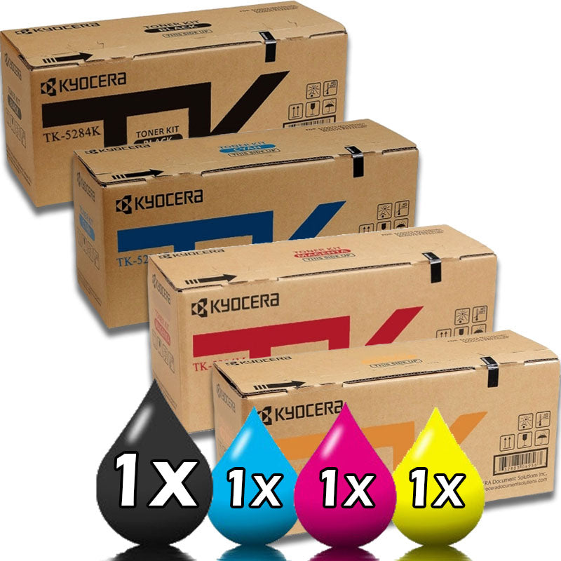 Genuine 4 Pack Kyocera TK5284 Toner kits [1BK,1C,1M,1Y]