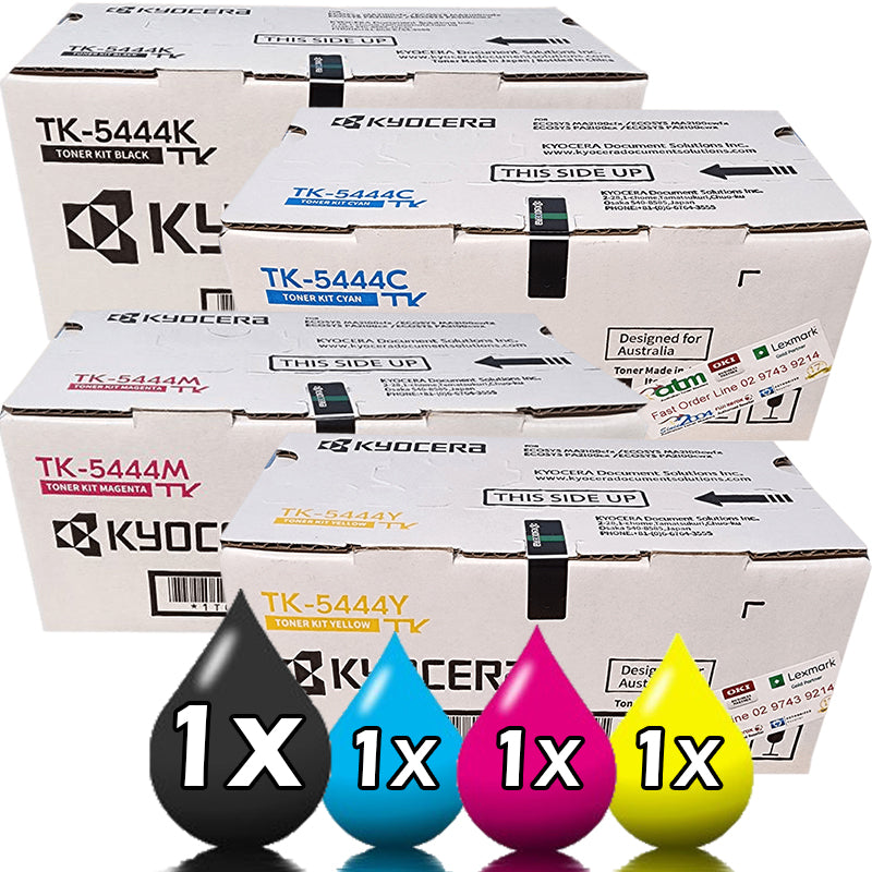 Genuine 4 Pack Kyocera TK-5444 High Yield Toner Cartridge Value Pack [1BK, 1C, 1M, 1Y]