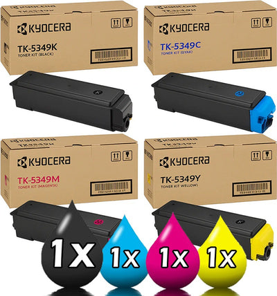 Genuine 4-Pack TK-5349 Toner Cartridge Value Pack [1BK, 1C, 1M, 1Y]
