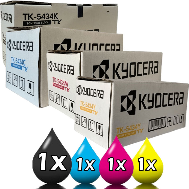4 Pack Genuine Kyocera TK-5434 Toner Cartridge Value Pack [1BK, 1C, 1M, 1Y]