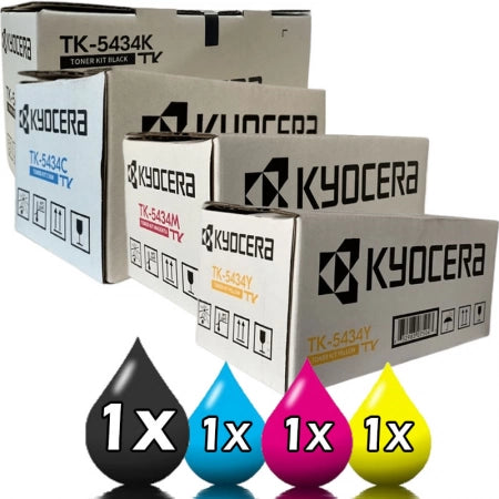4 Pack Genuine Kyocera TK-5434 Toner Cartridge Value Pack [1BK, 1C, 1M, 1Y]