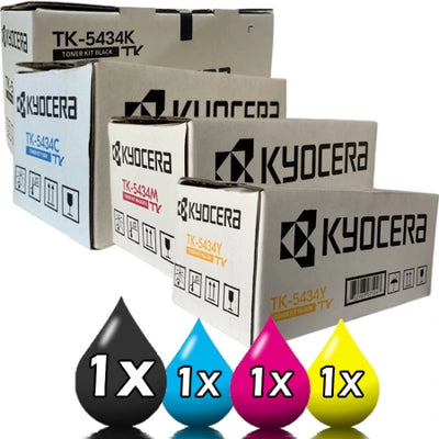 4 Pack Genuine Kyocera TK-5434 Toner Cartridge Value Pack [1BK, 1C, 1M, 1Y]