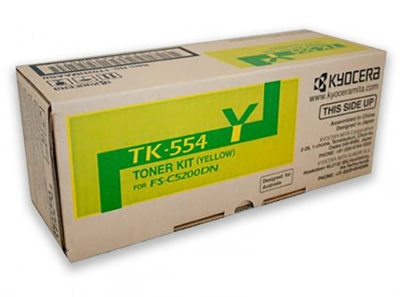 Genuine Kyocera TK554Y Yellow Toner Cartridge 6,000 Prints