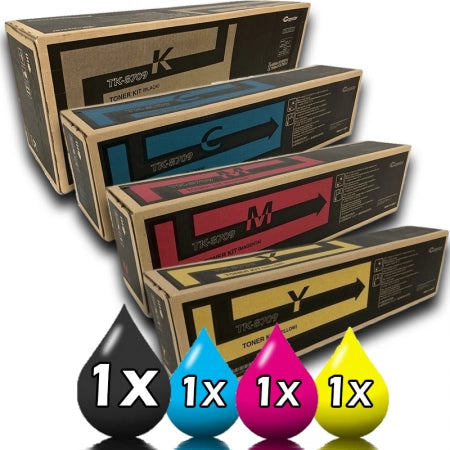 Genuine 4 Pack Kyocera TK-8709 Toner Combo [1BK, 1C, 1M, 1Y]
