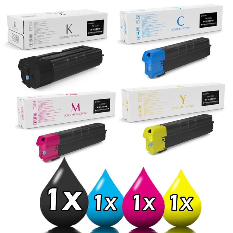 Genuine 4 Pack Kyocera TK-8739 Toner Cartridges Value Pack [1BK,1C,1M,1Y]