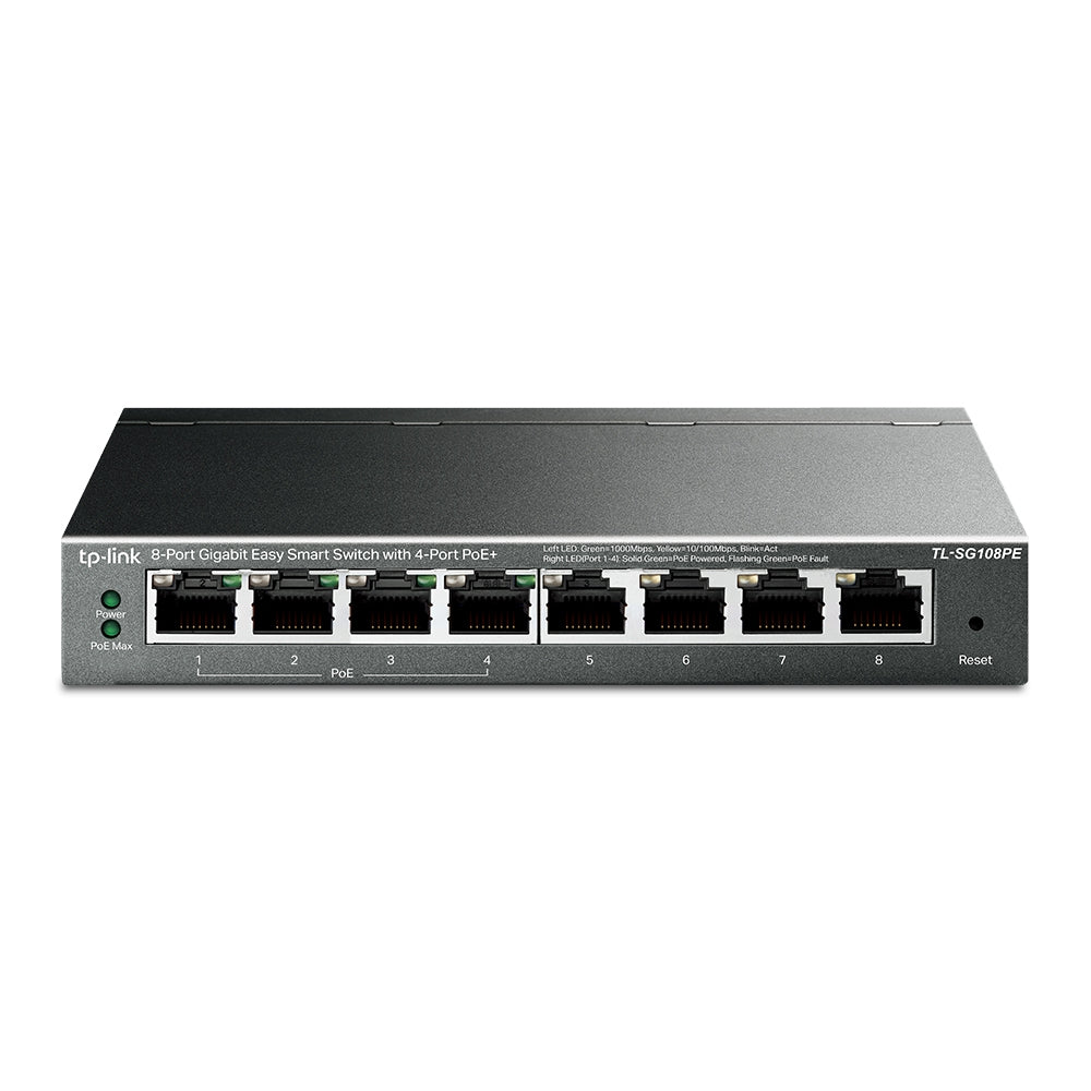 8-PORT GIGABIT DESKTOP POE EASY SMART SWITCH  8 GIGABIT RJ45 PORTS INC 4 POE PORTS 55W