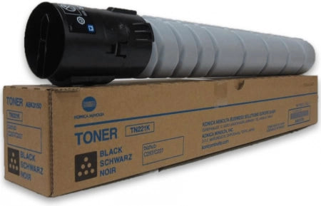 Genuine Konica TN-221K Black Toner Cartridge  A8K3190 24K Print Yield