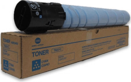 Genuine Konica TN-221C Cyan Toner Cartridge A8K3490 21K Print Yield