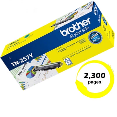 Genuine Brother TN257Y Yellow toner cartridge 2300 pages