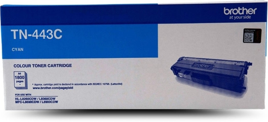 Genuine Brother TN443C Cyan Toner Cartridge 4,000 Yield