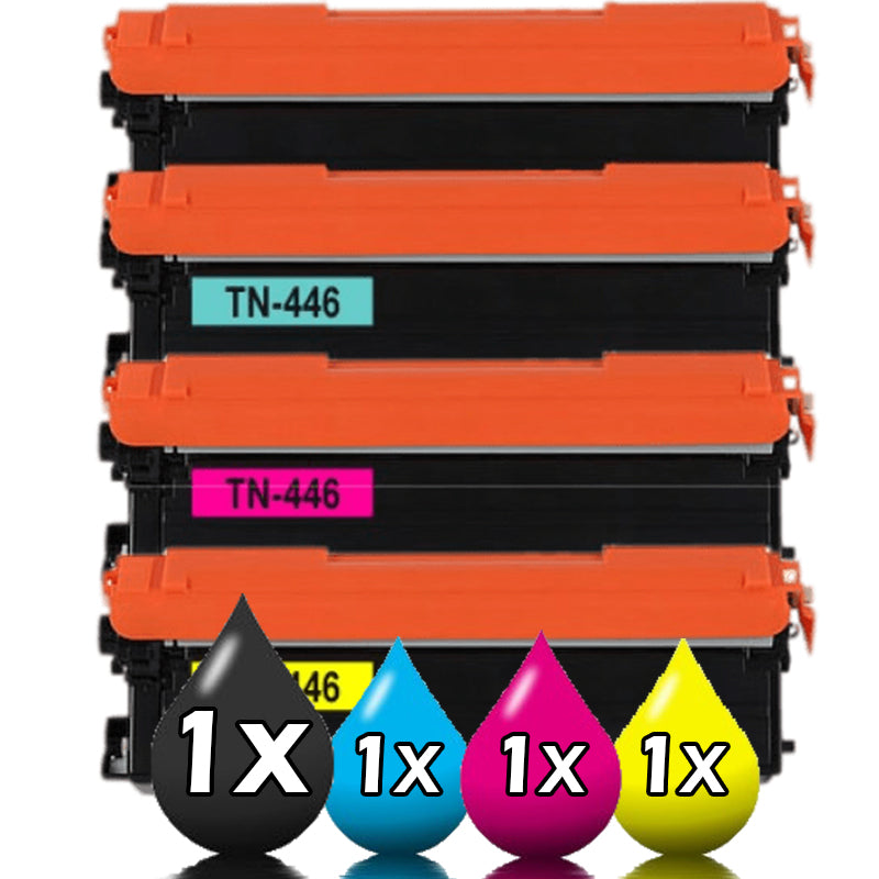 4 Pack Brother TN446 Compatible Toner Cartridges 1C,1M,1Y,1BK