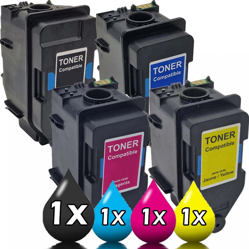 4 Pack Konica Minolta Bizhub C3320i Compatible Toner Cartridge Value Pack [1BK, 1C, 1M, 1Y]