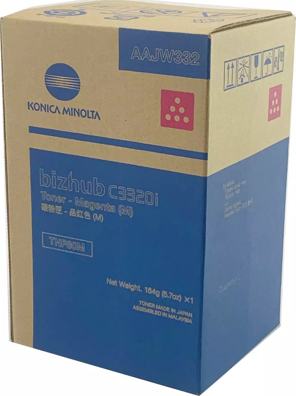 Genuine Konica Minolta Bizhub C3320i Magenta Toner Cartridge TNP80M AAJW392 - 9K Print
