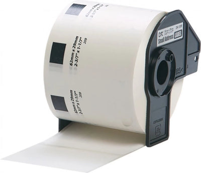 Brother DK-11209 Labels Black on White Thermal Die-Cut Roll Compatible 800/roll