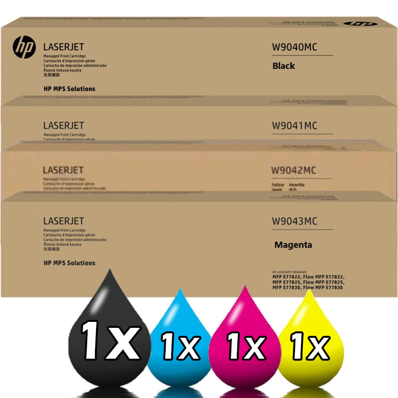 4-Pack HP W9190MC-W9193MC CMYK Managed LaserJet Compatible Toner [W9040MC-W9043MC]