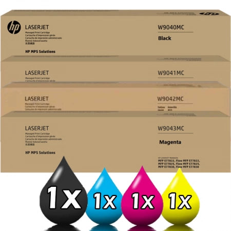 4-Pack HP W9190MC-W9193MC CMYK Managed LaserJet Compatible Toner [W9040MC-W9043MC]