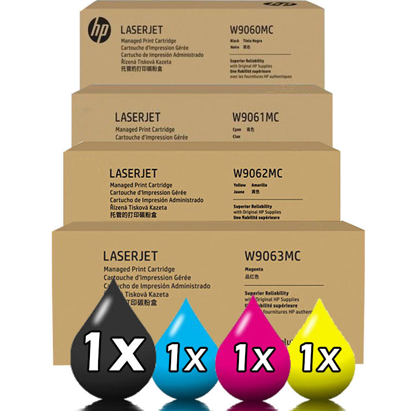 4 Pack Compatible HP W9060MC-W9063MC Toner Cartridges 1BK,1C,1M,1Y HP E57540c E57540dn E55040dn