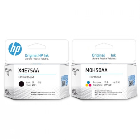 HP Genuine Printhead Set (Black X4E75A GT53 + Tri-Color M0H50A GT52)