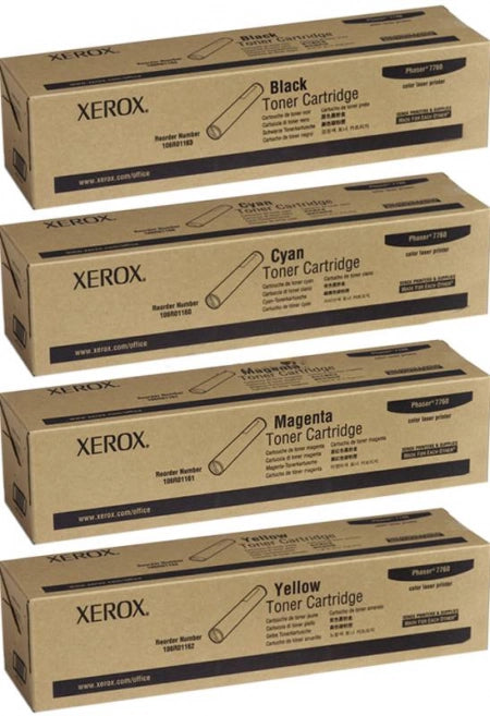 4 Pack Genuine Fuji Xerox 7760 Toner Set 106R01160-106R01163 [1BK,1C,1M,1Y]