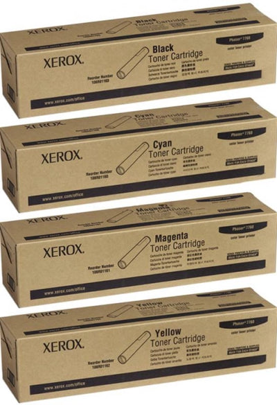 4 Pack Genuine Fuji Xerox 7760 Toner Set 106R01160-106R01163 [1BK,1C,1M,1Y]