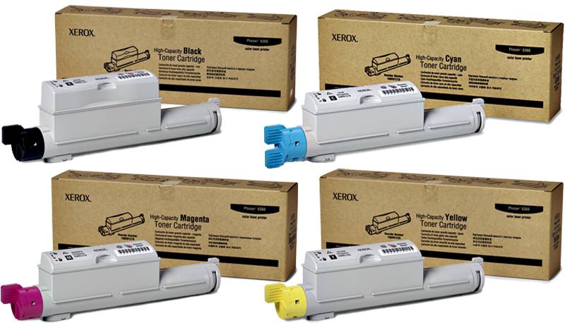 4 Pack Genuine Fuji Xerox 6360 106R01218-106R01221 Toner Cartridges [1BK,1C,1M,1Y]
