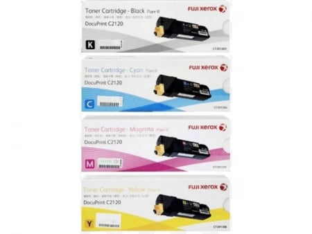 4 Pack Genuine Fuji Xerox C2120 CT201303-CT201306 Toner Cartridges [1BK,1C,1M,1Y]