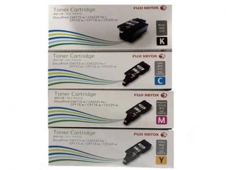 Genuine 4 Pack Fuji Xerox CP115W CT202268-CT202270 Toner Cartridges [1BK,1C,1M,1Y]