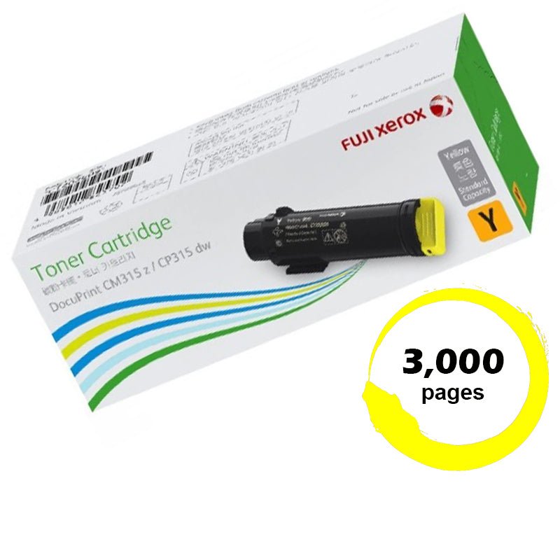 Genuine Fuji Xerox DocuPrint CP315DW CT202609 Yellow Toner Cartridge DocuPrint CP315DW 3,000 Print