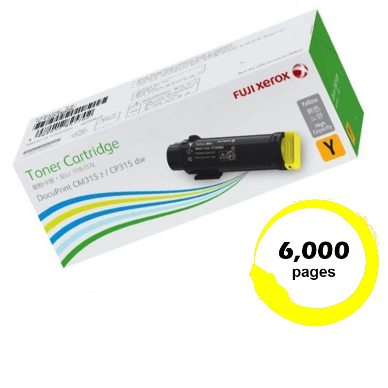 Genuine Fuji Xerox DocuPrint CP315DW CT202613 Yellow Toner Cartridge 6,000 yield