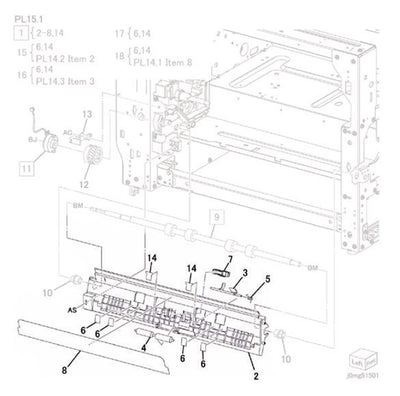 Fuji Xerox S2010 S1810 S2240 S2220 Registration Chute / Transport REgistration (059K74900 059K74901)