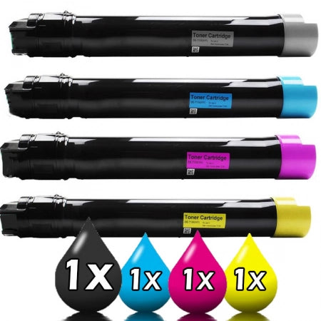 4 Pack Fuji Xerox CT201434-CT201437 Compatible Toner Cartridges [1BK, 1C, 1M, 1Y]