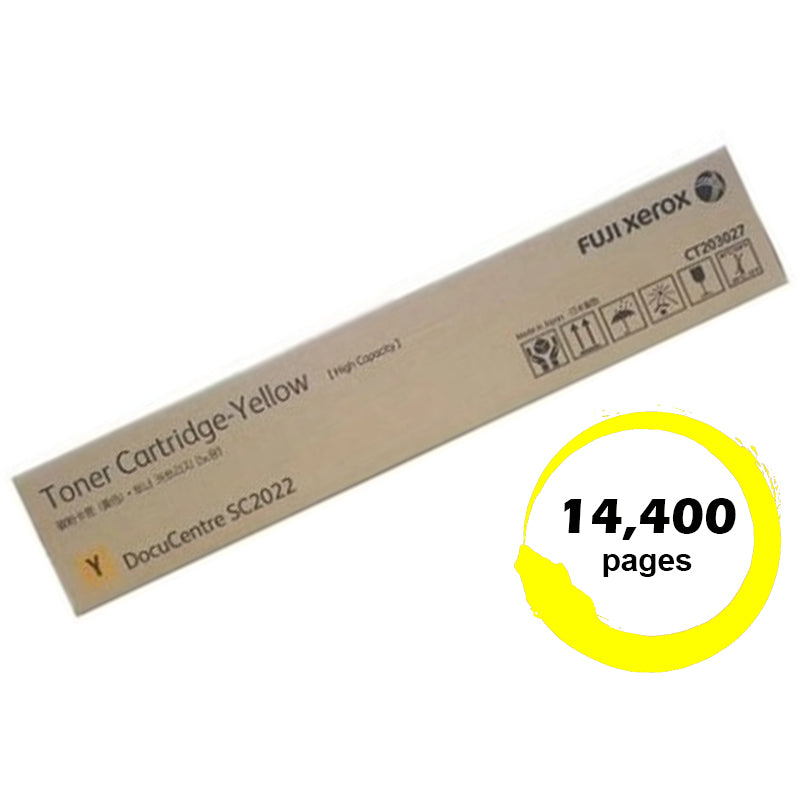 Genuine Fuji Xerox CT203027 Yellow Toner Cartridge 14,400 Prints - DocuCentre SC2022
