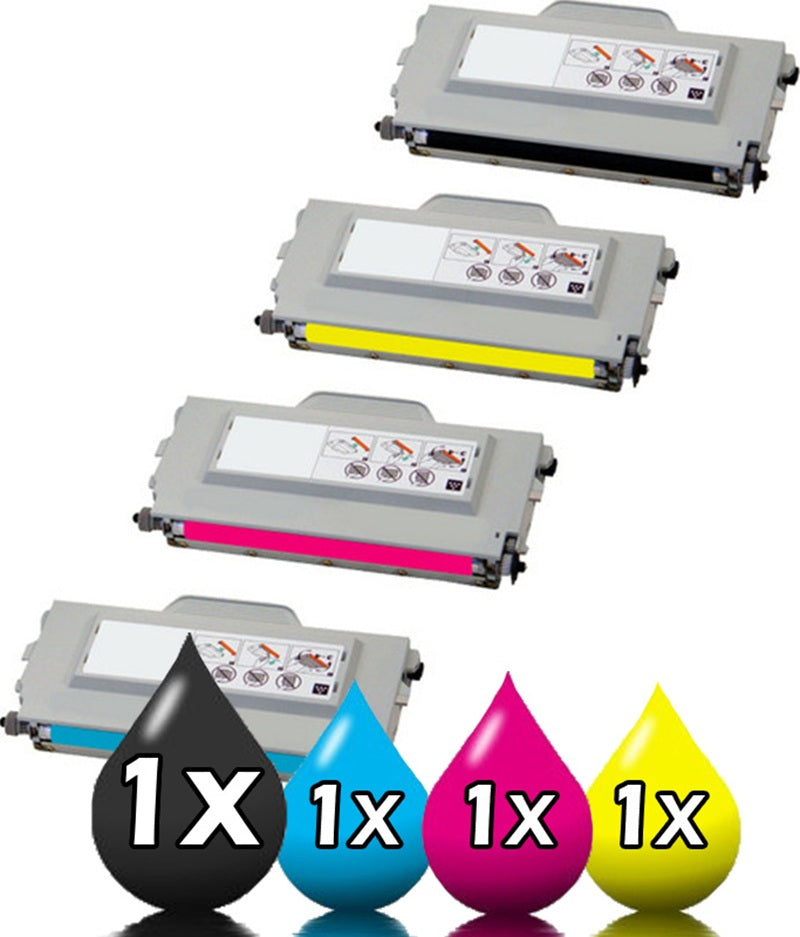 4-Pack Brother TN-04BK TN-04K TN-04C TN-04M TN-04Y CMYK Compatible Toner Cartridge Value Pack