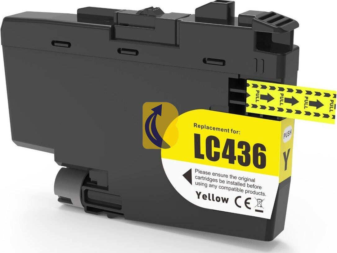 Top Banana's - Brother LC-436Y Compatible Yellow Ink Cartridge 1,500 Print Yield