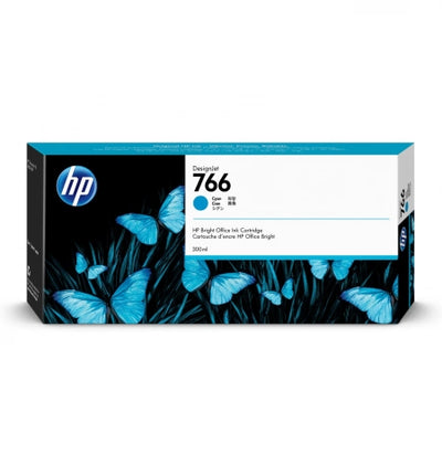 Genuine HP 766 300-ml Cyan DesignJet Ink Cartridge P2V89A