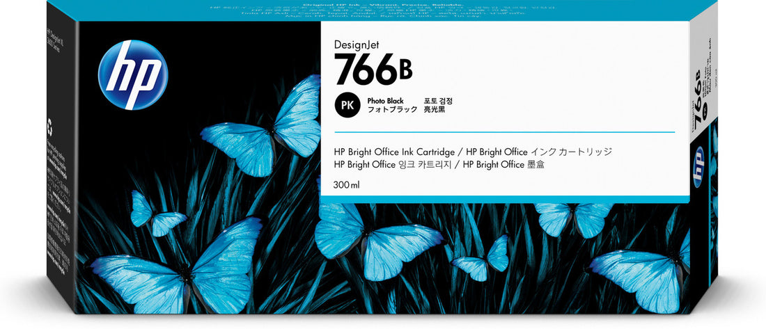 Genuine HP 766B 300-ml Photo Black DesignJet Ink Cartridge 3ED55A