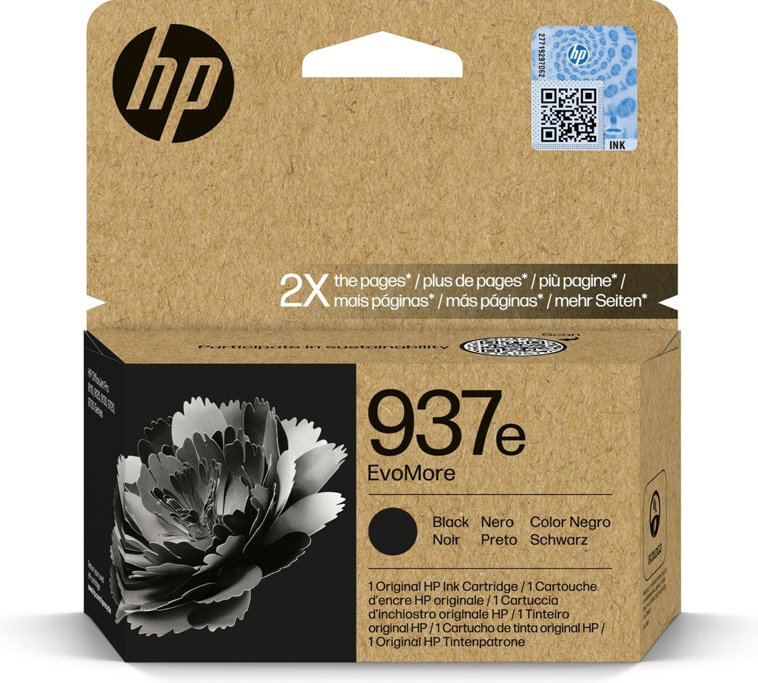 Genuine HP 937e Black High Yield Ink Cartridge 4S6W9NA ~ 2,500 Print