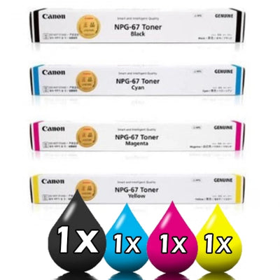 Genuine 4 Pack Canon TG67B GPR53 NPG-67 Copier Toner 1BK+1C+1M+1Y