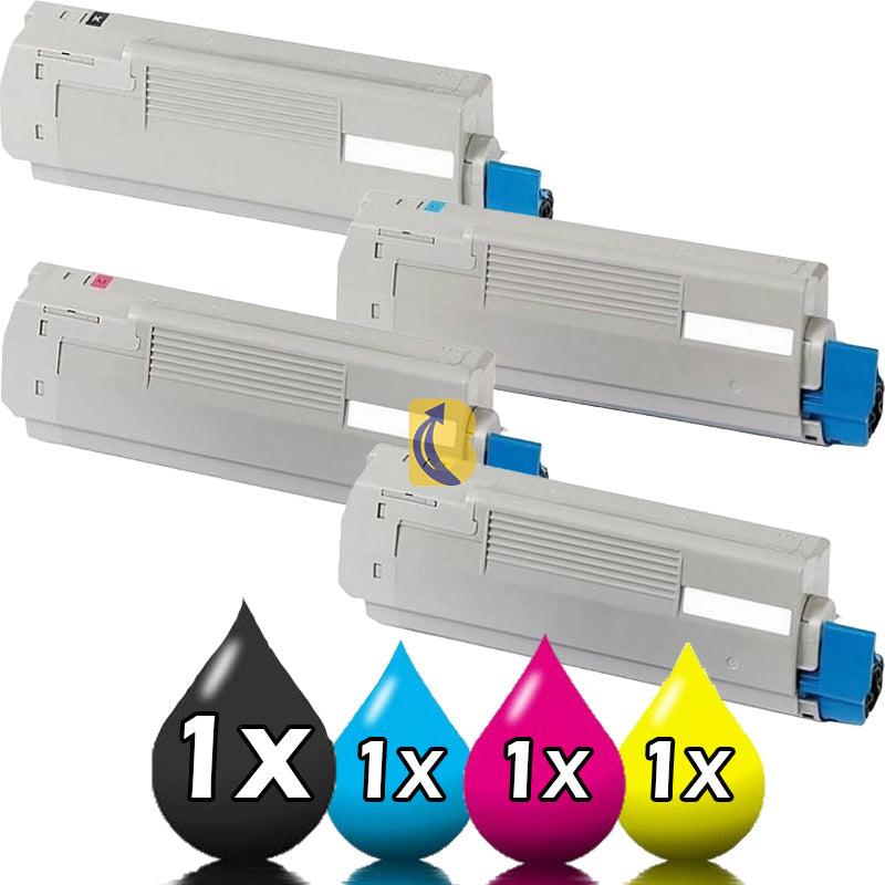 Top Banana's - 4 Pack OKI ES7411 44318637-44318640 Compatible Toner Cartridges [1C,1M,1Y,1BK]