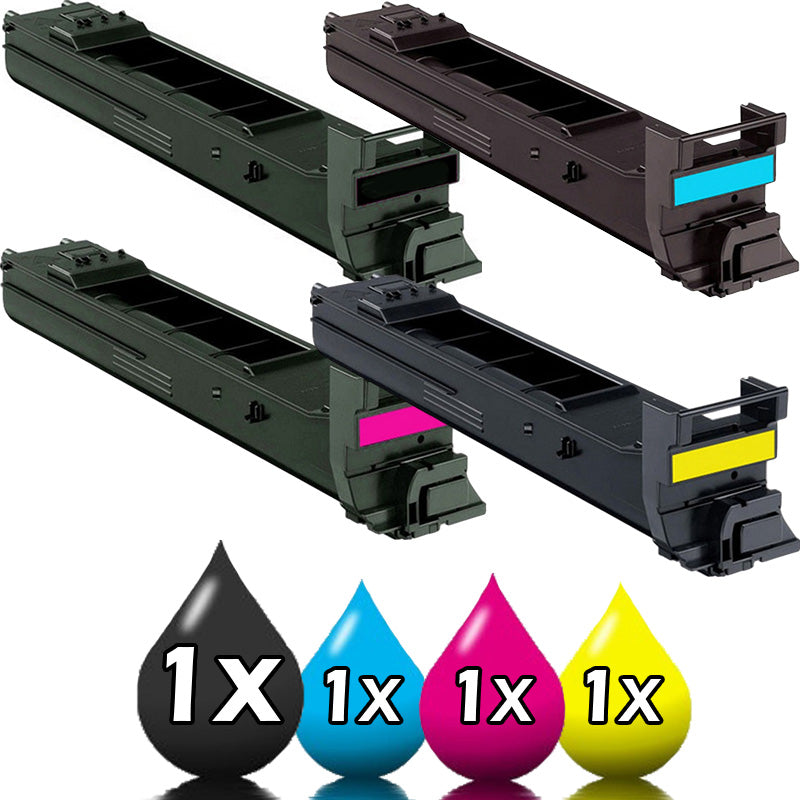 4 Pack Konica Minolta A0DK132-A0DK432 Compatible Toner Cartridge Value Pack [1BK, 1C, 1M, 1Y]