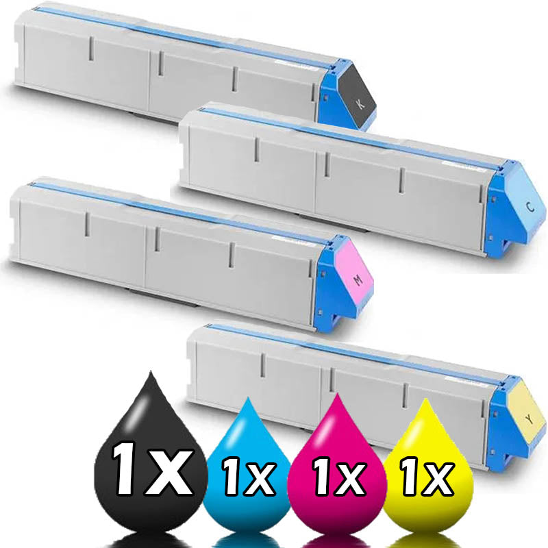 4 Pack OKI 45536571-45536573 Compatible Toner Cartridge Value Pack [1BK, 1C, 1M, 1Y]