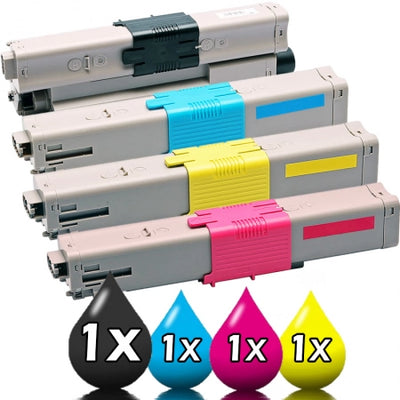 Compatible 4 Pack OKI C532 MC563 MC573 Toner Set 46490609-4640612 1BK,1C,1M,1Y