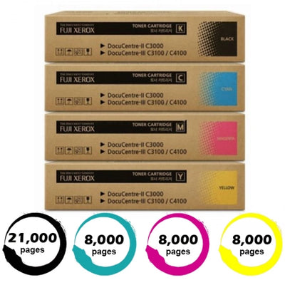 Genuine 4 Pack Fuji Xerox C3000 Toner CT200868-CT200871 1BK,1C,1M,1Y