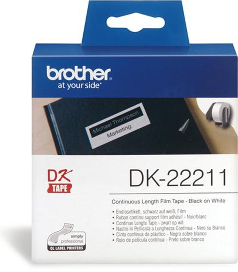 Genuine Brother DK-22211 Black on White Thermal Continuous Film Label Rol