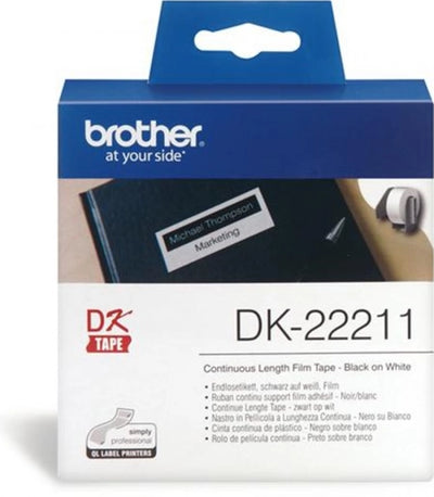 Genuine Brother DK-22211 Black on White Thermal Continuous Film Label Roll