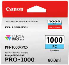 Canon PFI1000PC Genuine Photo Cyan Ink Cartridge 5,140 Print Yield